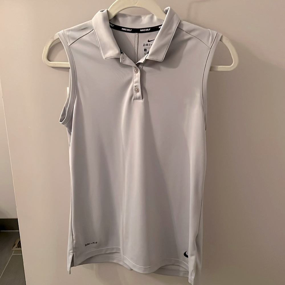Nike Light Gray Women’s Sleeveless Golf Polo